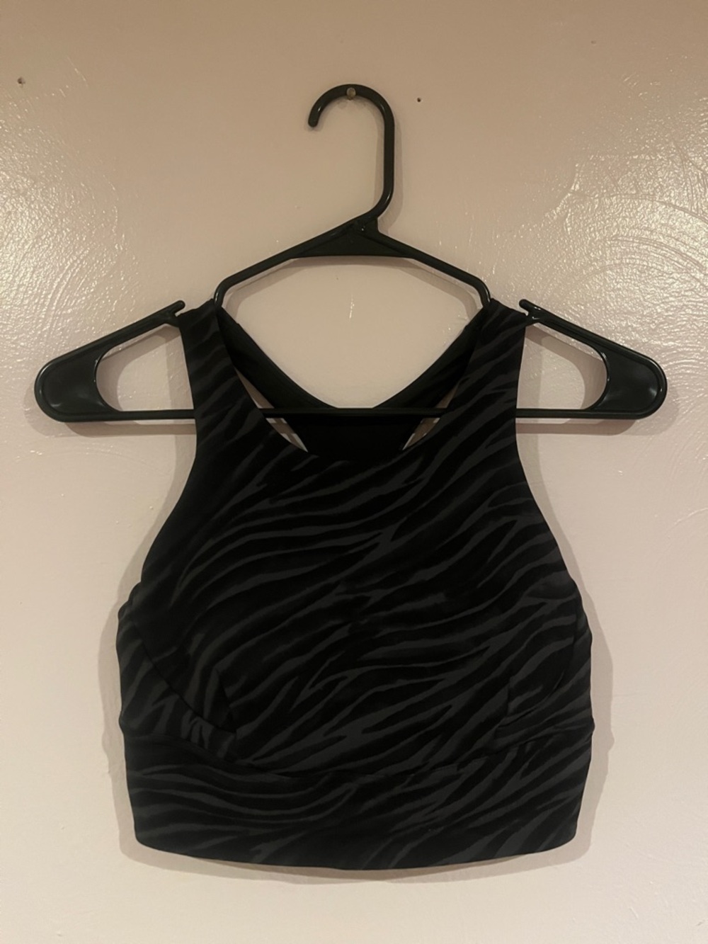 Lululemon Black Zebra-Print High Neck sports bra